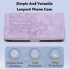 For iPhone 12 Pro Max Tulips Embossed Leather Phone Case with Lanyard(Purple)