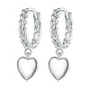 BSE715 Sterling Silver S925 Twist Heart White Gold Plated Earrings