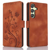 For Samsung Galaxy A34 5G Dreamy Butterfly Love Flower Embossed Leather Phone Case(Brown)