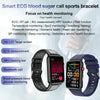 Smart Watch Ring ECG Temperature Heart Rate Blood Pressure Health Bluetooth Talking Watch, Color: Red Silicone