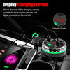 Cup Holder Car Charger Dual Cigarette Lighter 4USB Ports Charger Car MP3 Player (Blue)