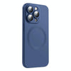 For iPhone 15 Pro CD Texture MagSafe Liquid Silicone Phone Case(Midnight Blue)