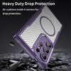 For Samsung Galaxy S24 Ultra 5G Carbon Fiber Texture MagSafe Translucent Phone Case(Purple)