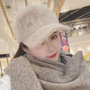Women Autumn and Winter Thickened Rabbit Fur Plush Baseball Cap Curved Brim Warm Cap, Size: Adjustable(Khaki)