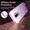 For Samsung Galaxy S9+ Gradient Glitter Flower All-inclusive Phone Case(Purple)