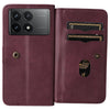 For Redmi K70 Multi-Function Wallet 10 Card Slots Leather Phone Case(Claret)