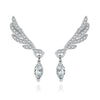 925 Sterling Silver Fashion Elegant Zircon Wings Earrings For Women