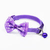 Adjustable Bow Knot Cat & Dog Collar with Bell - Purple