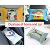 2 PCS Cartoon Cloth Car Seat Back Hanging Storage Tissue Case Box Container Towel Napkin Papers Bag Holder Box Case(Giraffe)