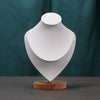 Solid Wood Medium Portrait Necklace Display Stand Heart Shaped Necklace Counter Display Stand(White)