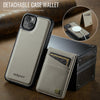 For iPhone 15 AutSpace A12 MagSafe Magnetic RFID Card Bag Phone Case(Khaki)