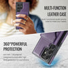 For Samsung Galaxy S23 Ultra 5G DG.MING MAGKING-K2 Series MagSafe RFID Card Bag Detachable Phone Case(Purple)