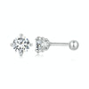 S925 Sterling Silver Platinum Plated Moissanite Threaded Base Stud Earrings(MSE050)