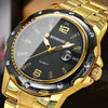 BINBOND B9696 Outdoor Calendar Luminous Waterproof Quartz Watch, Color: Full Gold-Black-Gold Nail