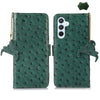 For Samsung Galaxy A36 Ostrich Pattern Genuine Leather RFID Phone Case(Green)