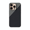 For iPhone 13 Pro Max ABEEL C Carbon Fiber Series 6D Micro Relief MagSafe Phone Case(Black Grey)