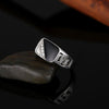 Male Fashion Classic Rhinestone Enamel Rings, Ring Size:10(Platinum)