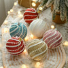 8cm Christmas Ball Christmas Tree Decoration Sequin Pearl Ball Hanging Ornament(Pink)