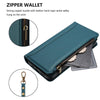 For Samsung Galaxy S25 Ultra 5G Magnetic Closure Nine Card Slots Zipper Leather Case with Hand Strap(Dark Green)