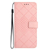 For Samsung Galaxy A71 5G Rhombic Grid Texture Leather Phone Case(Pink)