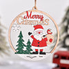 Christmas Day Decoration Hollow Wooden Pendant, Style: Gift Santa Claus