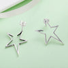 Simple S925 Sterling Silver Earrings Star Hollow Female Temperament Earrings