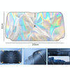 145x80cm Car Front Windshield Sun Protection Laser Sunshade Blinds, Style: Pull Tab Parasol