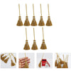 5pcs Halloween Mini Broom Ornaments Witch Broom Toy Accessories Red Rope 4cm x 9.5cm