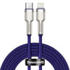 Baseus CATLJK-B05 Cafule Series 20W Type-C / USB-C to 8 Pin PD Metal Charging Data Cable, Length:2m(Purple)