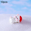 10pcs Christmas Cute Micro Landscape DIY Decorations Snowy Desktop Ornament, Style: No.8 Feet Up Lying Bear