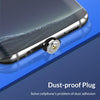 2 in 1 USB to 8 Pin + Micro USB Magnetic Metal Interface Nylon Braided Charging Cable, Length: 1m(Black)