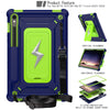 For Samsung Galaxy Tab S9 FE / S9 / S8 Armor Bolt Shape Holder Silicone Hybrid PC Tablet Case(Navy Blue Olivine)