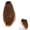 Natural Retro Short Curly Hair Clip-on Corn Blanching Horsetail Wig (Flaxen)