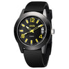 addies MY-1601 Regular Version Silicone Watchstrap Quartz Watch, Support Calendar, Size:S (Yellow)
