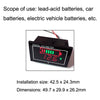 Car Waterproof DC Digital Voltmeter Battery Percentage Display(Black)