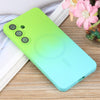 For Samsung Galaxy S25+ 5G Liquid TPU Silicone Gradient MagSafe Phone Case(Cyan Blue)