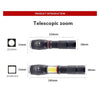 Telescopic Zoom Strong Light Flashlight Strong Magnetic Rechargeable LED Flashlight, Colour: Silver Head (With Battery, EU Plug Charger)