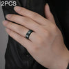 2 PCS Men Ring, Ring Size:13(Black)