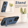 For iPhone 13 Suteni G2 Holder Denim Leather Back MagSafe Phone Case(Blue)