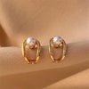 Temperament Ladies Light Luxury Pearl Double Layer Earrings Diamond Earrings, Specification:EH0939