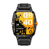 KT71 1.96 inch HD Square Screen Rugged Smart Watch Supports Bluetooth Calls/Sleep Monitoring/Blood Oxygen Monitoring(Black + Gold)