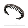 Acrylic Hair Accessories Flocking Cloth Rhinestone Wave Non-Slip Headband With Comb Teeth(Coffee)