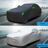 190T Silver Coated Cloth Car Rain Sun Protection Car Cover with Reflective Strip, Size: M