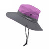 9002 Summer Women Outdoor Sun Hats Fisherman Hat With Ponytail Hole(Two-color Adult Purple)