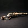HONEST Diamond Encrusted Car Keychain Leather Cord Leopard Metal Keychain Pendant(Basic Gold)
