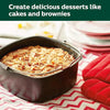 For Square 3.8-8qt Air Fryer Square Non-Stick Cake Basket Baking Tray, Style: 8inch With Ear
