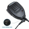 Baofeng Clip-on Speaker Microphone for Walkie Talkies, 3.5mm + 2.5mm Earphone + Mic Plug(Black)