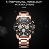 OCHSTIN 7241 Multifunctional Quartz Waterproof Steel Strap Men Watch(Rose Gold+Black)