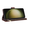 For Samsung Galaxy S25+ 5G Multifunctional Frosted Zipper Wallet Leather Phone Case(Coffee)