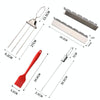 5 In 1 Stainless Steel BBQ Skewers Semi-Automatic Barbecue Fork